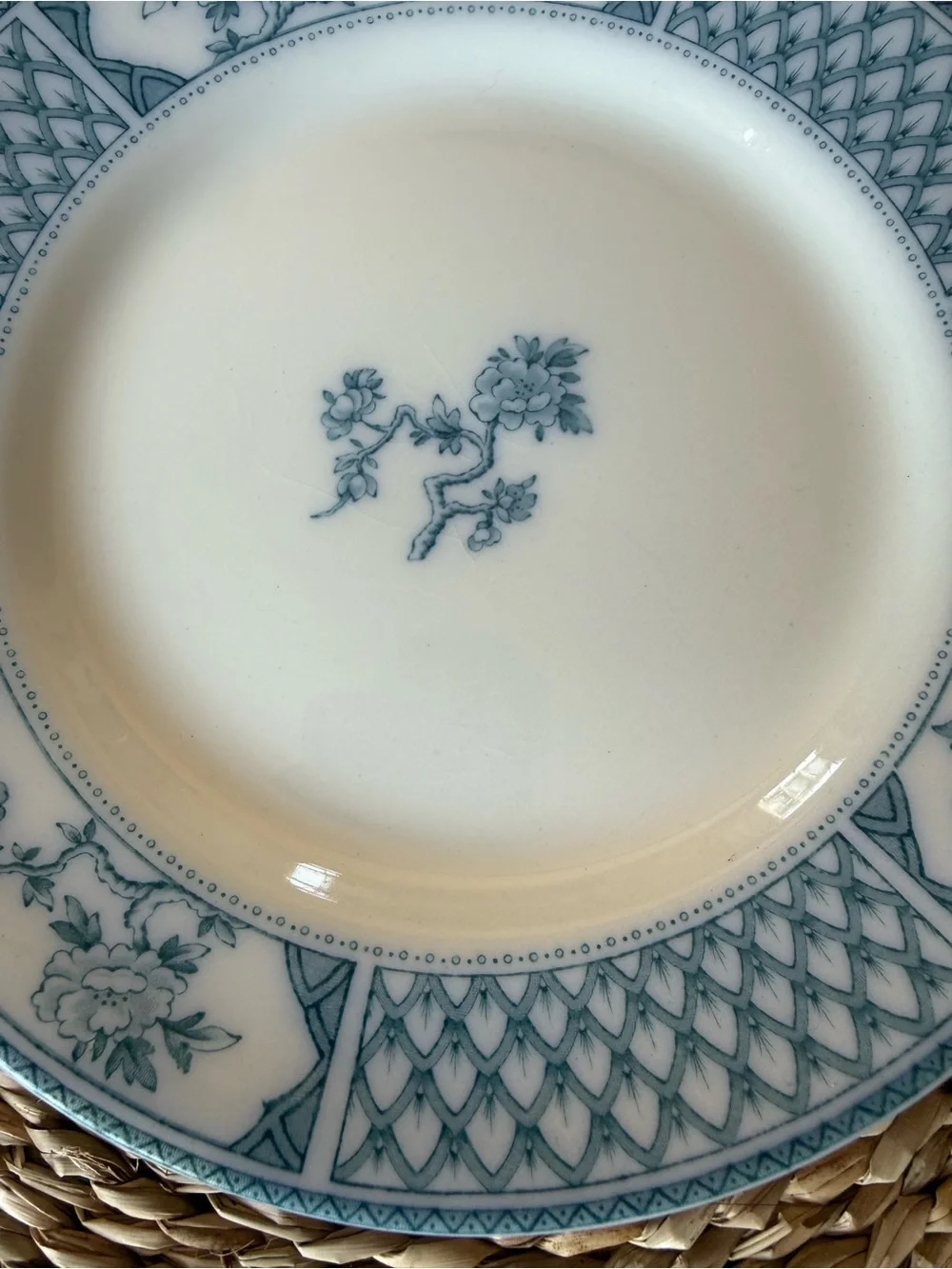 Johnson Bros “The Exeter” Decorative Blue and White Wall Plate - Classic Design